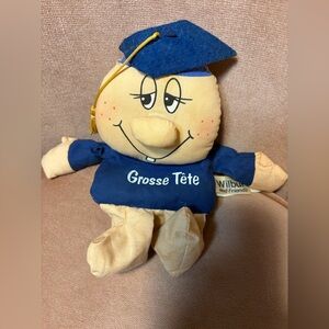 Russ Berrie Wilbur and Friends Grosse Tête Graduation Plush  80s vintage toy